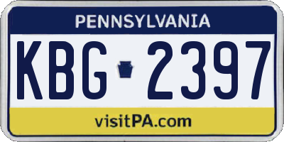 PA license plate KBG2397