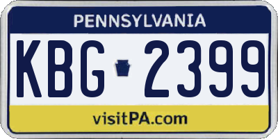 PA license plate KBG2399