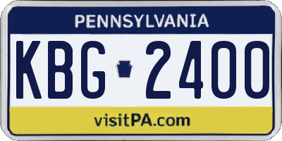 PA license plate KBG2400