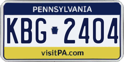 PA license plate KBG2404