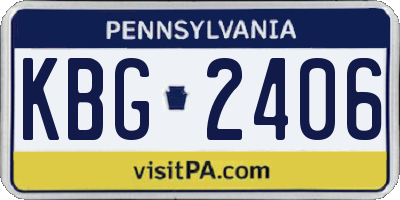 PA license plate KBG2406