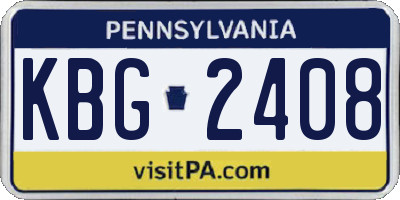PA license plate KBG2408