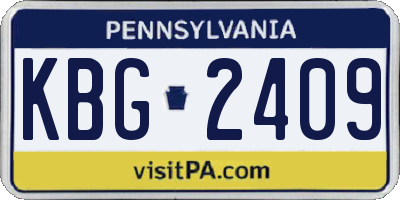 PA license plate KBG2409