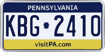 PA license plate KBG2410