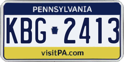 PA license plate KBG2413