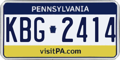 PA license plate KBG2414
