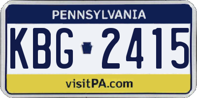 PA license plate KBG2415