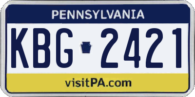PA license plate KBG2421