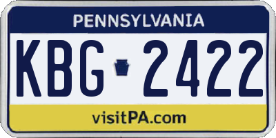 PA license plate KBG2422