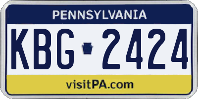 PA license plate KBG2424