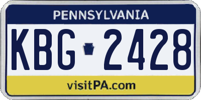 PA license plate KBG2428