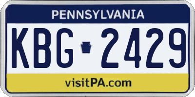 PA license plate KBG2429