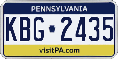 PA license plate KBG2435