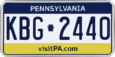 PA license plate KBG2440