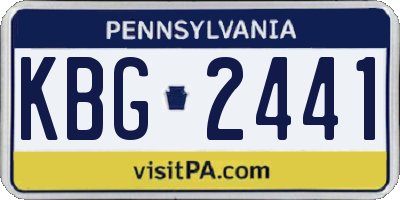 PA license plate KBG2441