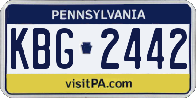 PA license plate KBG2442