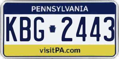 PA license plate KBG2443