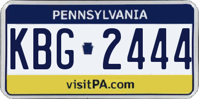 PA license plate KBG2444