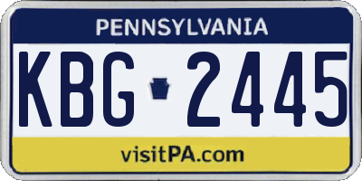 PA license plate KBG2445