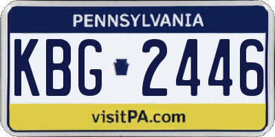 PA license plate KBG2446
