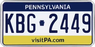 PA license plate KBG2449