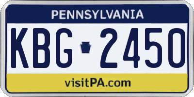 PA license plate KBG2450