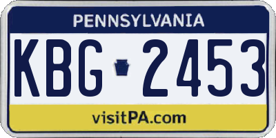 PA license plate KBG2453