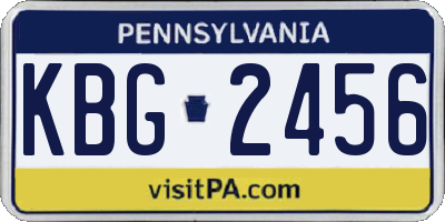 PA license plate KBG2456