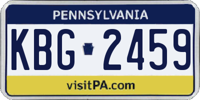 PA license plate KBG2459