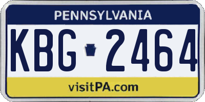 PA license plate KBG2464