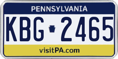 PA license plate KBG2465