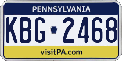 PA license plate KBG2468