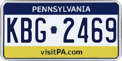PA license plate KBG2469