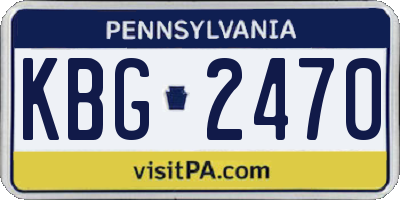 PA license plate KBG2470