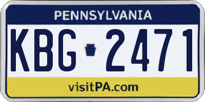 PA license plate KBG2471