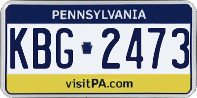 PA license plate KBG2473
