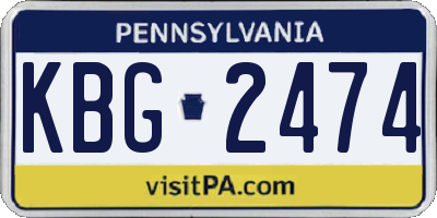 PA license plate KBG2474