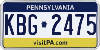 PA license plate KBG2475