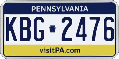 PA license plate KBG2476
