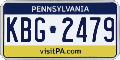 PA license plate KBG2479