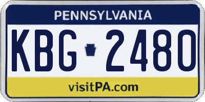 PA license plate KBG2480