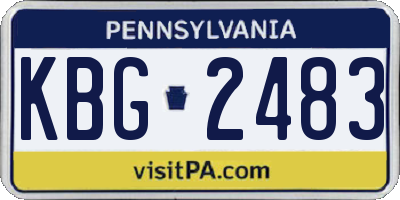 PA license plate KBG2483
