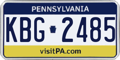 PA license plate KBG2485