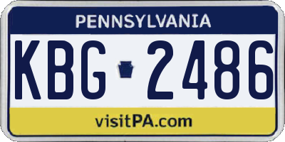 PA license plate KBG2486