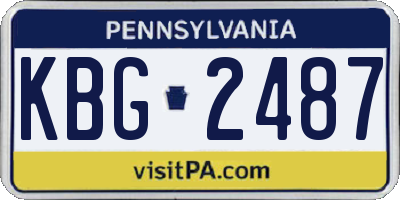 PA license plate KBG2487