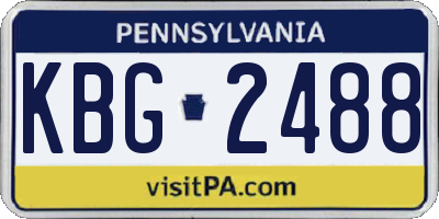 PA license plate KBG2488