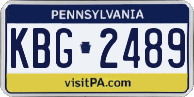 PA license plate KBG2489