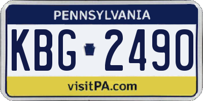 PA license plate KBG2490