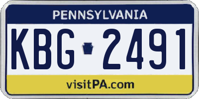PA license plate KBG2491