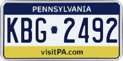 PA license plate KBG2492